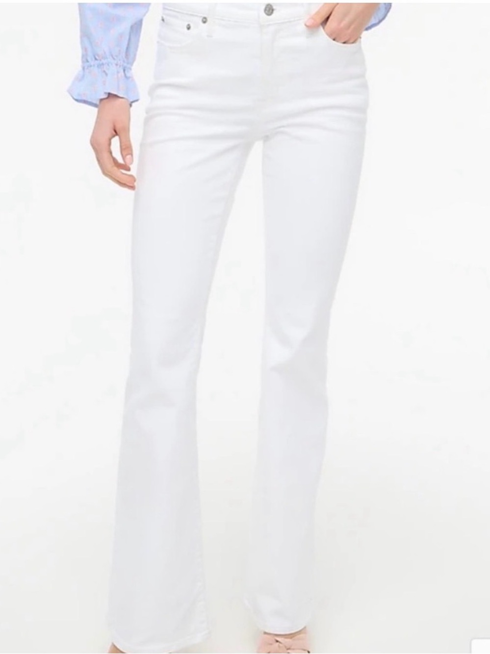 J. Crew White Curvy Demi Boot-Cut Jeans